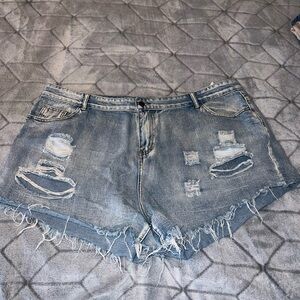 Distressed Denim Women Shorts